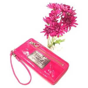 COACH Poppy Collection deep fuchsia wristlet
